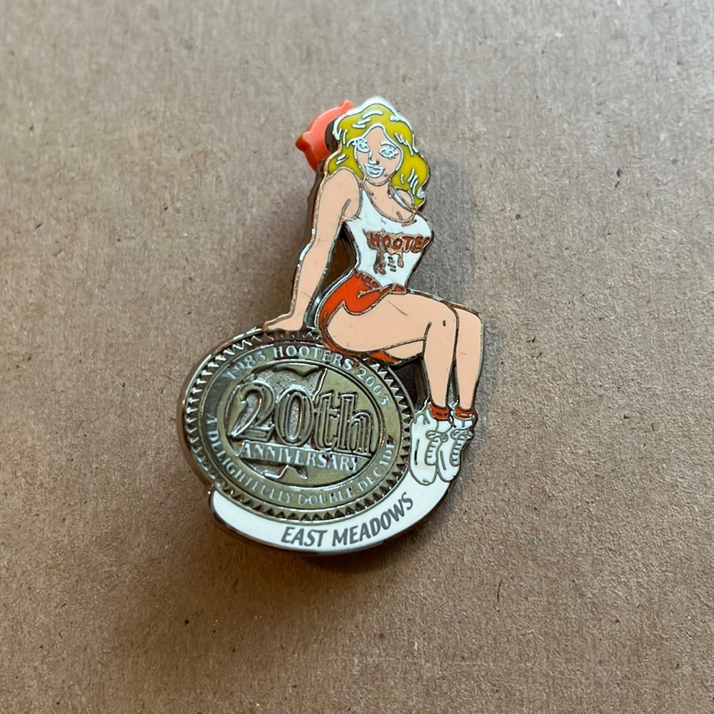 Hooters 20th anniversary pin, collectors item. From East Meadow N.Y. Location